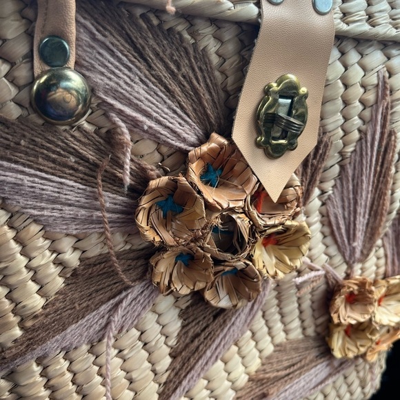 Vintage Beige and Brown Floral Tote - Picture 2 of 8